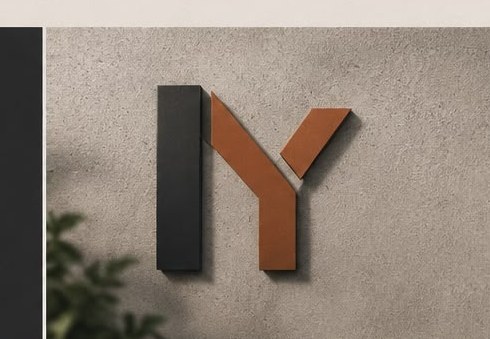 INTIYU-gevelbord naast de ingang van een pand